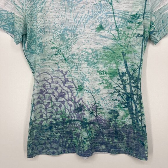 Kuhl T-Shirt Women's M Multicolor Short Sleeve Nature Print Made in USA - Picture 3 of 8